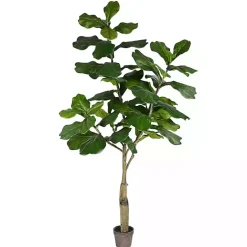 Online Kirklands Home Green Fiddle Leaf Tree in Distressed Pot