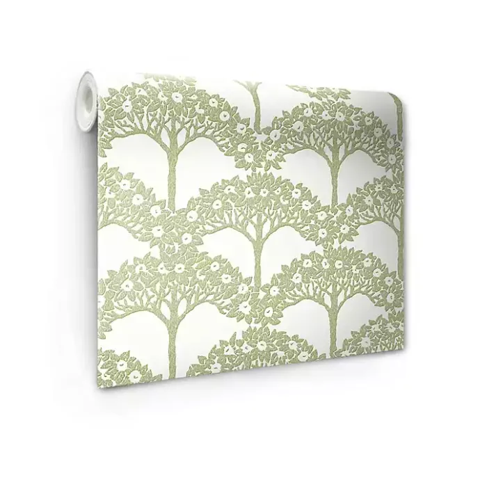 Discount Kirklands Home Green Flowering Trees Peel & Stick Wallpaper