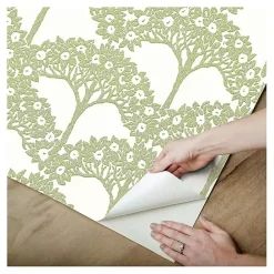 Discount Kirklands Home Green Flowering Trees Peel & Stick Wallpaper