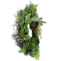 Sale Kirklands Home Foliage Bird Nest Wreath Green