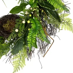 Sale Kirklands Home Foliage Bird Nest Wreath Green