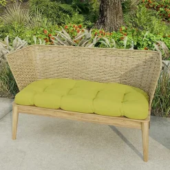 Clearance Kirklands Home French Edge Outdoor Wicker Settee Cushion Green
