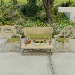 Clearance Kirklands Home French Edge 3-pc. Outdoor Wicker Cushion Set Green