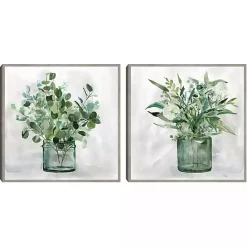 Outlet Kirklands Home Green Garden 2-pc. Framed Canvas Art Print Set Gray