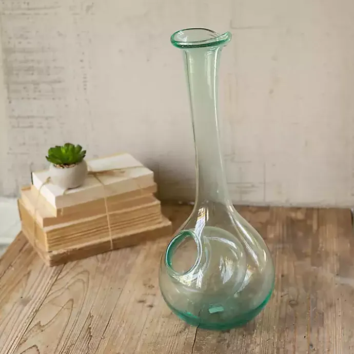 Clearance Kirklands Home Glass Wine Decanter with Ice Pocket Green