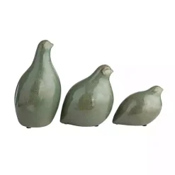 Clearance Kirklands Home Glazed Ceramic Bird Figurines, Set of 3 Green