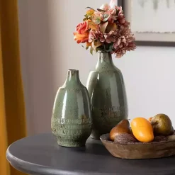 Online Kirklands Home Glazed Ceramic Vases, Set of 2 Green