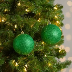 Sale Kirklands Home Glitter Ball 2-pc. Ornament Set, 4 in. Green
