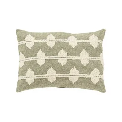 Clearance Kirklands Home Green Heathered Embroidered Diamond Throw Pillow