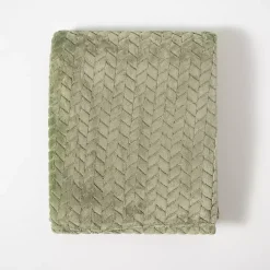 Best Kirklands Home Heavenly Herringbone Plush Throw Green