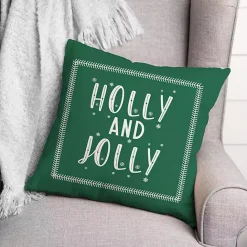 Outlet Kirklands Home Green Holly and Jolly Throw Pillow