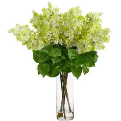 Online Kirklands Home Lilac Arrangement in Glass Vase Green
