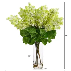 Online Kirklands Home Lilac Arrangement in Glass Vase Green