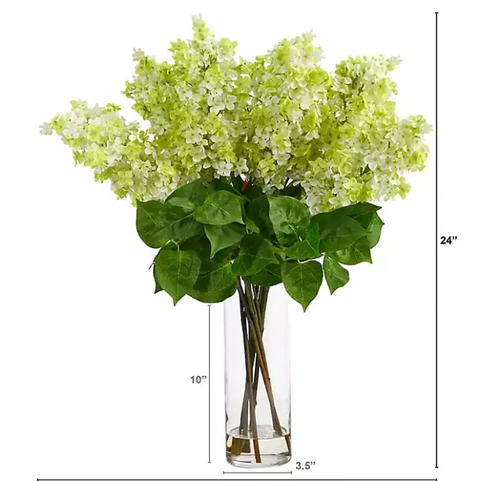 Online Kirklands Home Lilac Arrangement in Glass Vase Green