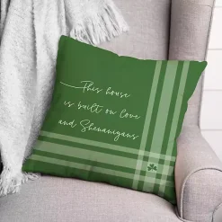 Clearance Kirklands Home Green Love and Shenanigans Pillow