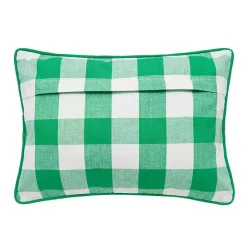 New Kirklands Home Green Luck Clovers Plaid Pillow