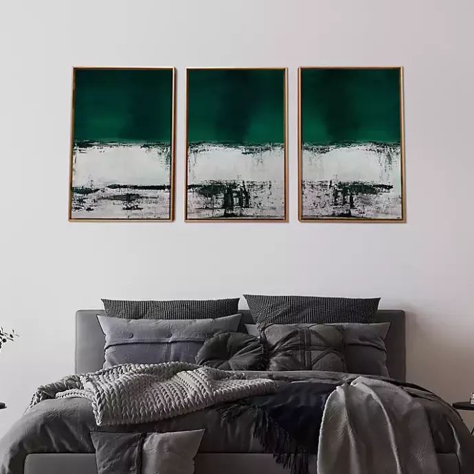 Kirklands Home Green Malachite Canvas Art Prints, Set of 3