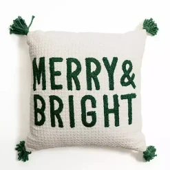 Online Kirklands Home Green Merry and Bright Pillow