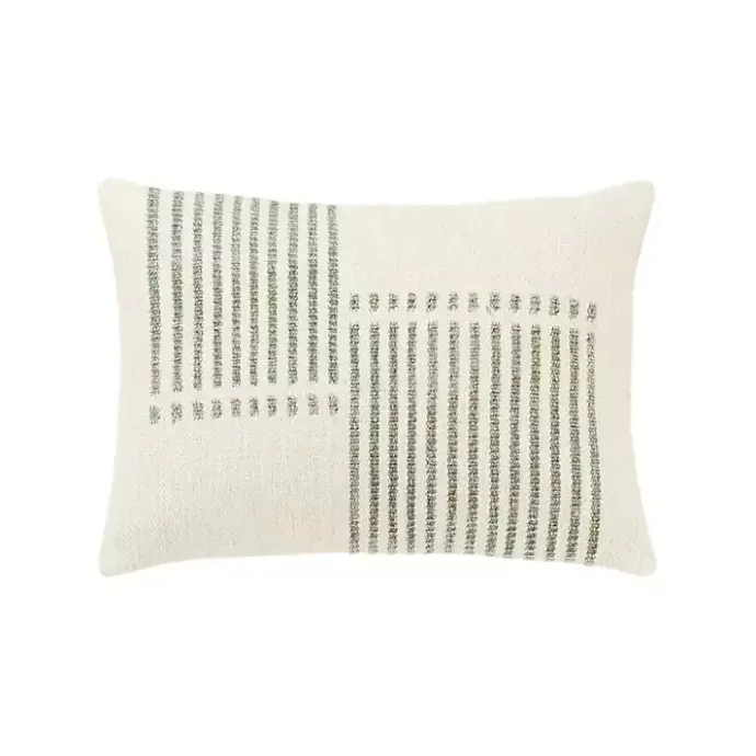 Clearance Kirklands Home Offset Colorblock Stripe Throw Pillow Green