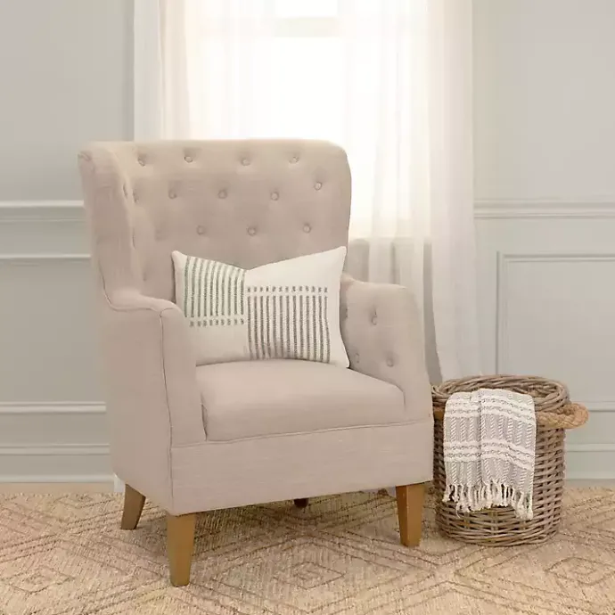 Clearance Kirklands Home Offset Colorblock Stripe Throw Pillow Green