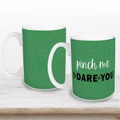 Outlet Kirklands Home Green Pinch Me I Dare You Mugs, Set of 2