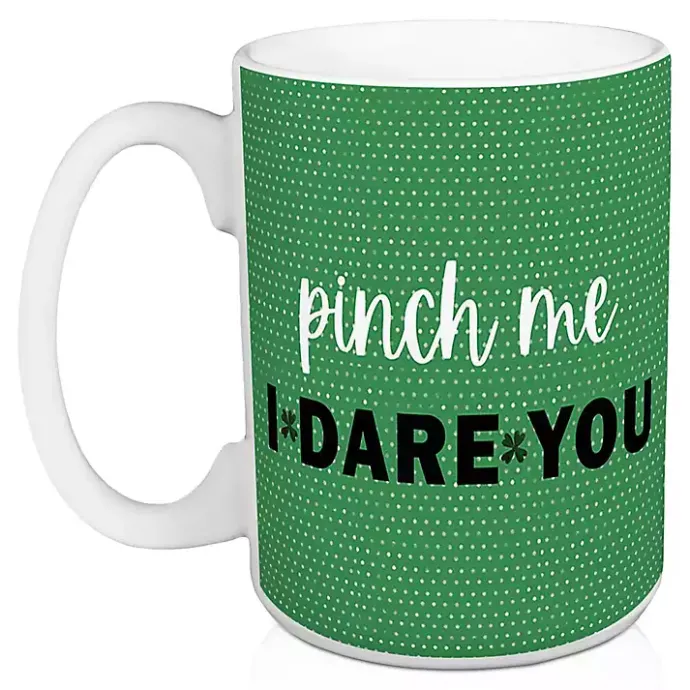 Outlet Kirklands Home Green Pinch Me I Dare You Mugs, Set of 2