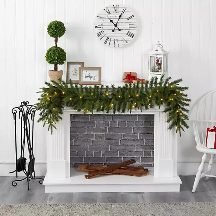 Online Kirklands Home Pine Clear LED Garland Green