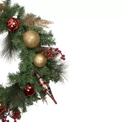 Outlet Kirklands Home Green Pine with Ornaments Wreath