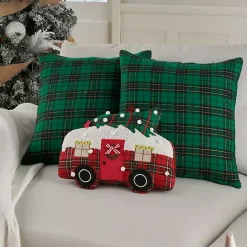 Outlet Kirklands Home Green Plaid and Camper Pillows, Set of 3
