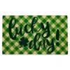 Online Kirklands Home Green Plaid Lucky Day Doormat