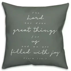 Sale Kirklands Home Psalm 126:3 Indoor/Outdoor Pillow Green
