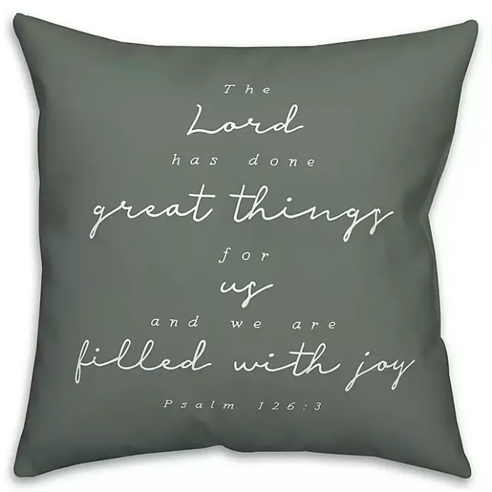 Sale Kirklands Home Psalm 126:3 Indoor/Outdoor Pillow Green