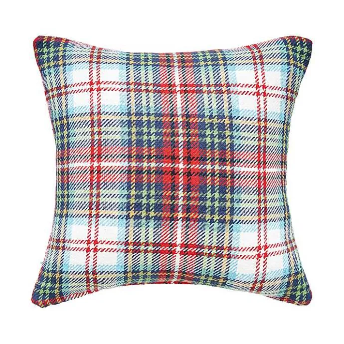 Clearance Kirklands Home Green Red Blue Morris Plaid Christmas Throw Pillow Multi