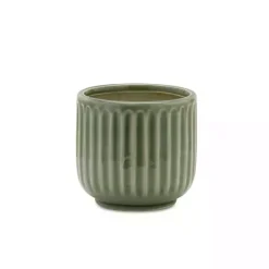 Clearance Kirklands Home Ribbed Terracotta Planters, Set of 3 Green