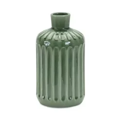Outlet Kirklands Home Ribbed Terracotta Vase, 9 in. Green