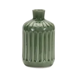 Clearance Kirklands Home Ribbed Terracotta Vase, 7 in. Green