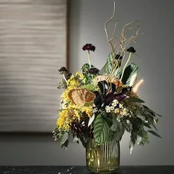 Sale Kirklands Home Round Ribbed Glass Vase Green