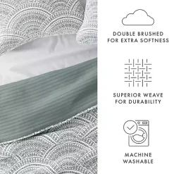 Hot Kirklands Home Green Scalloped Reversible 3-pc. Queen Quilt Set