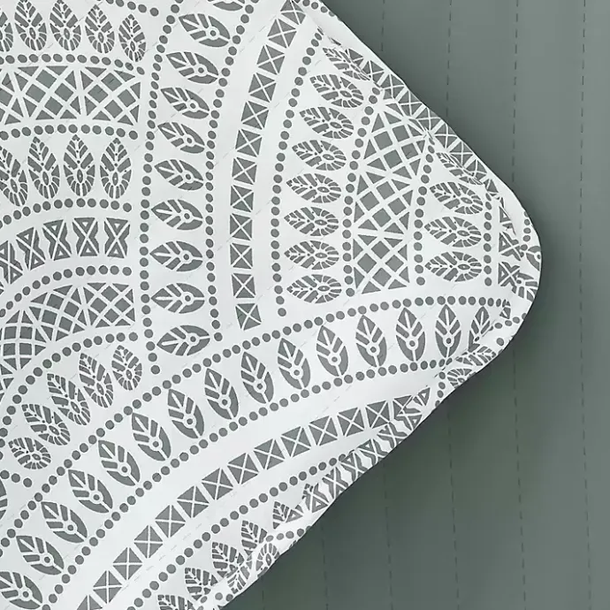 Kirklands Home Green Scalloped Reversible 3-pc. King Quilt Set