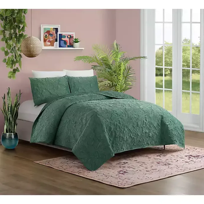 Outlet Kirklands Home Secret Garden 3-pc. Full/Queen Quilt Set Green