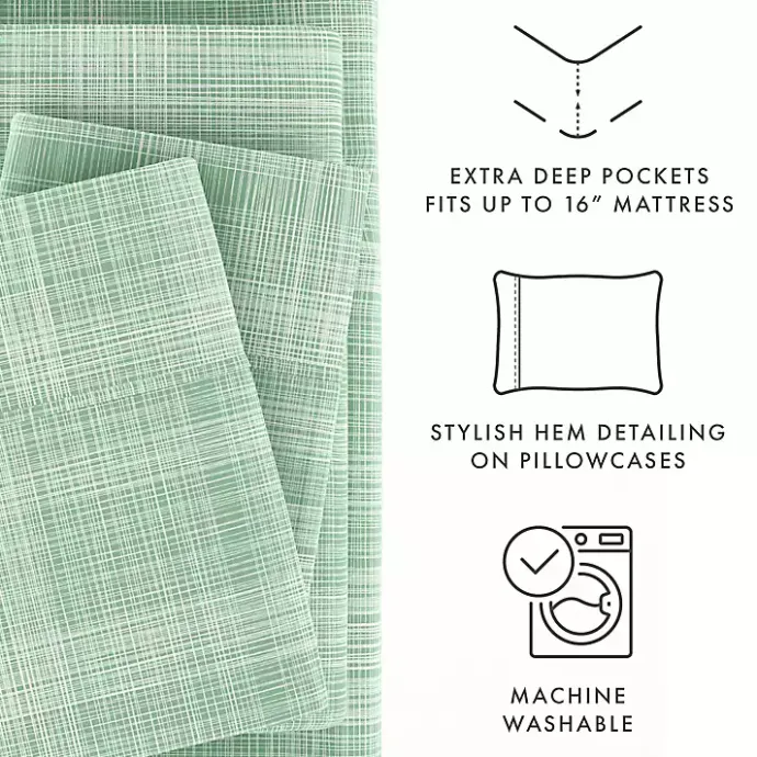 New Kirklands Home Soft Thatch 3-pc. Twin Sheet Set Green