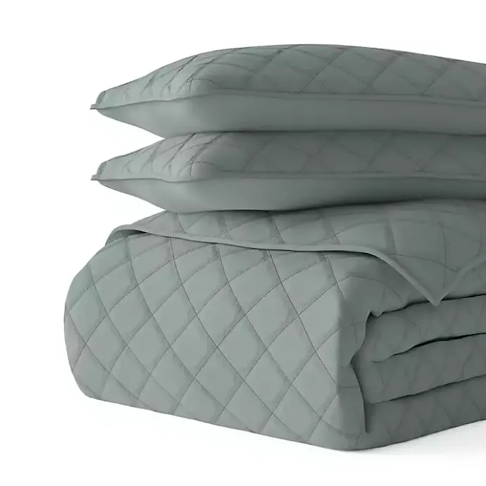 Outlet Kirklands Home Stitched Diamond 2-pc. Twin Quilt Set Green