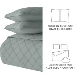 Outlet Kirklands Home Stitched Diamond 2-pc. Twin Quilt Set Green