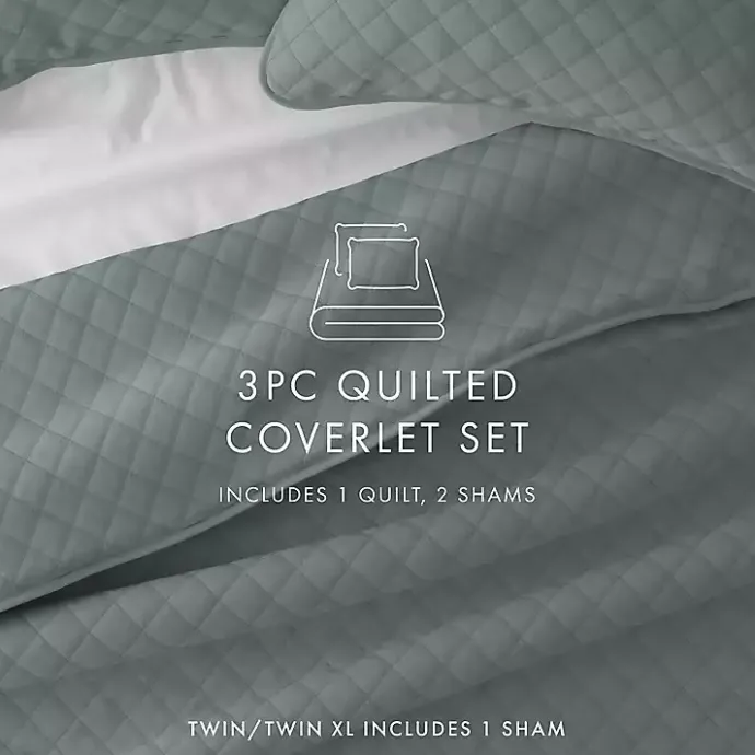 Outlet Kirklands Home Stitched Diamond 2-pc. Twin Quilt Set Green