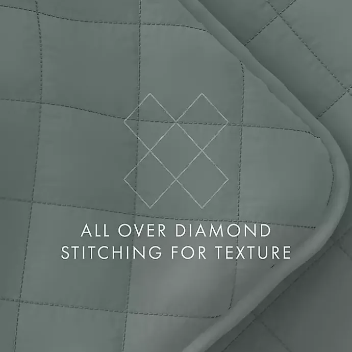 Outlet Kirklands Home Stitched Diamond 2-pc. Twin Quilt Set Green