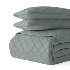 Clearance Kirklands Home Stitched Diamond 3-pc. Queen Quilt Set Green