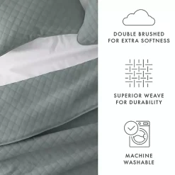 Hot Kirklands Home Stitched Diamond 3-pc. King Quilt Set Green