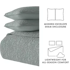 Discount Kirklands Home Stitched Floral 2-pc. Twin Quilt Set Green