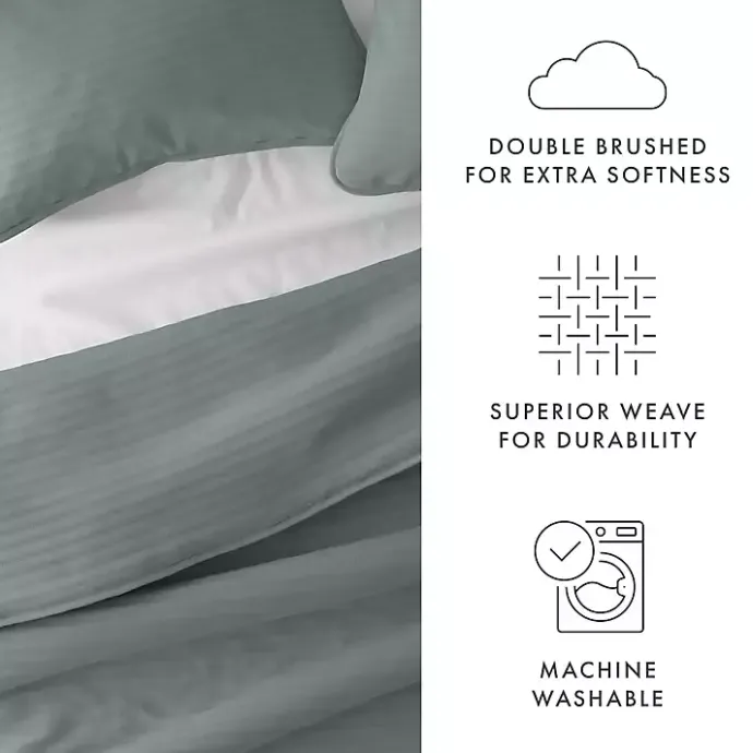 Outlet Kirklands Home Stitched Stripes 3-pc. King Quilt Set Green