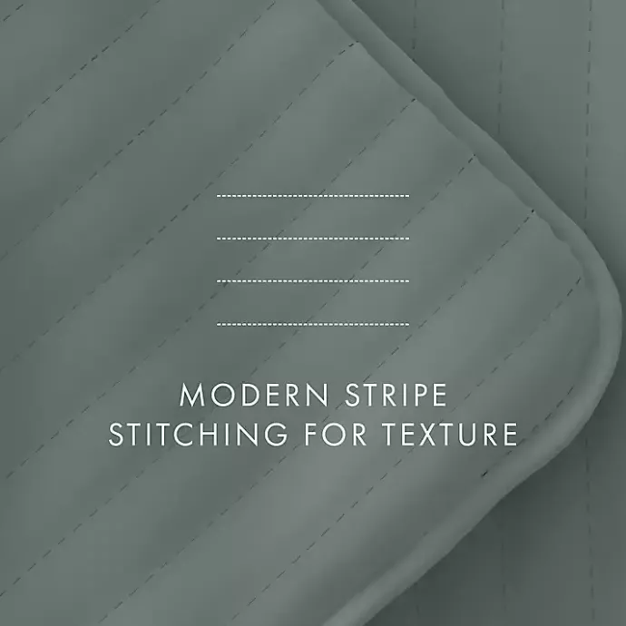 Outlet Kirklands Home Stitched Stripes 3-pc. King Quilt Set Green